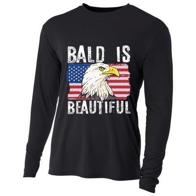 Bald Is Beautiful 4th Of July Independence Day Bald Eagle Cooling Performance Long Sleeve Crew