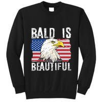 Bald Is Beautiful 4th Of July Independence Day Bald Eagle Tall Sweatshirt