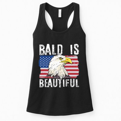 Bald Is Beautiful 4th Of July Independence Day Bald Eagle Womens Tank Top