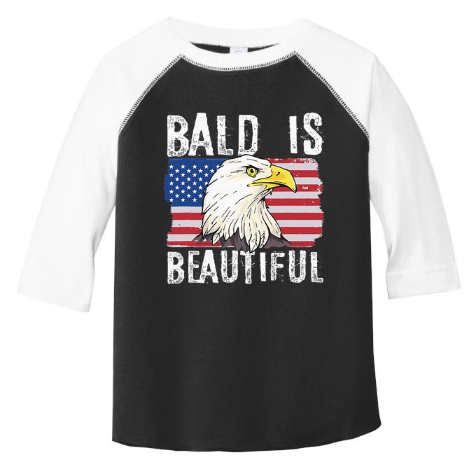 Bald Is Beautiful 4th Of July Independence Day Bald Eagle Toddler Fine Jersey T-Shirt