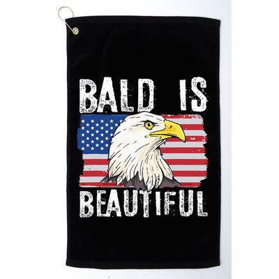 Bald Is Beautiful 4th Of July Independence Day Bald Eagle Golf Towel