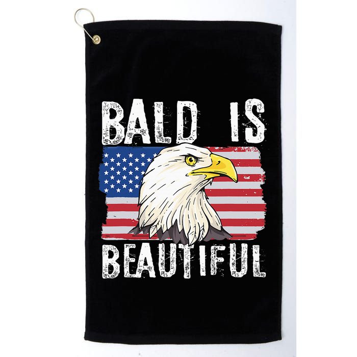 Bald Is Beautiful 4th Of July Independence Day Bald Eagle Golf Towel