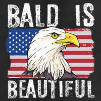 Bald Is Beautiful 4th Of July Independence Day Bald Eagle Golf Towel