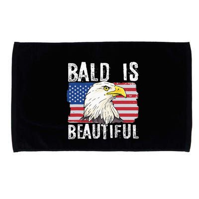 Bald Is Beautiful 4th Of July Independence Day Bald Eagle Microfiber Hand Towel