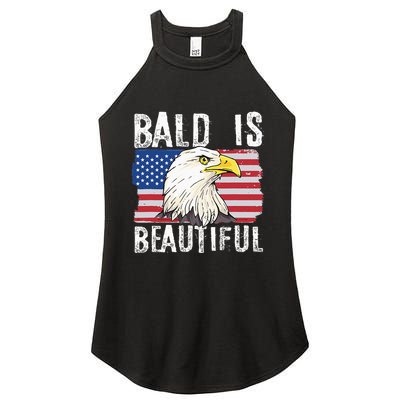 Bald Is Beautiful 4th Of July Independence Day Bald Eagle Women's Perfect Tri Rocker Tank