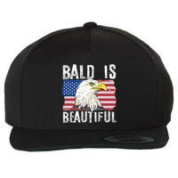 Bald Is Beautiful 4th Of July Independence Day Bald Eagle Wool Snapback Cap