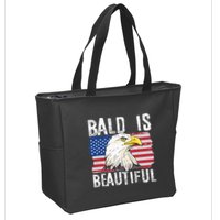 Bald Is Beautiful 4th Of July Independence Day Bald Eagle Zip Tote Bag