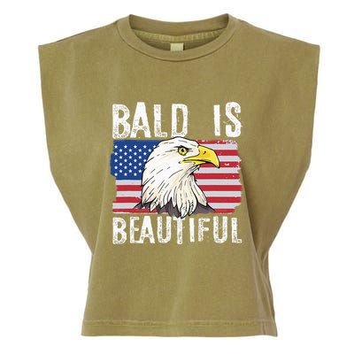 Bald Is Beautiful 4th Of July Independence Day Bald Eagle Garment-Dyed Women's Muscle Tee