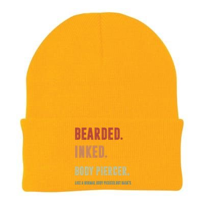 Bearded Inked Body Piercer Badass Body Piercing Artist Gift Great Gift Knit Cap Winter Beanie