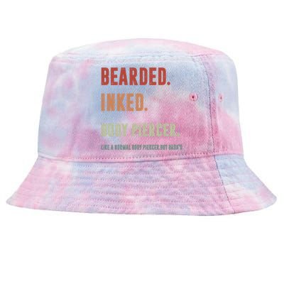 Bearded Inked Body Piercer Badass Body Piercing Artist Gift Great Gift Tie-Dyed Bucket Hat