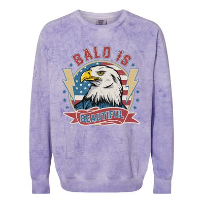 Bald Is Beautiful 4th Of July Independence Day Colorblast Crewneck Sweatshirt