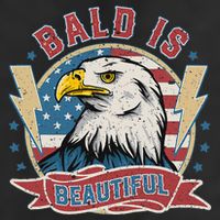 Bald Is Beautiful 4th Of July Independence Day 7 Panel Mesh Trucker Snapback Hat