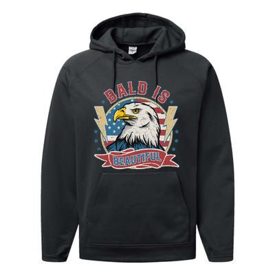 Bald Is Beautiful 4th Of July Independence Day Performance Fleece Hoodie