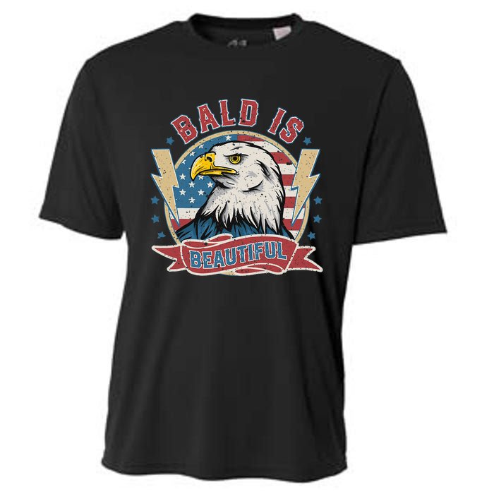 Bald Is Beautiful 4th Of July Independence Day Cooling Performance Crew T-Shirt