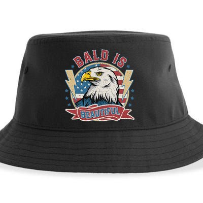 Bald Is Beautiful 4th Of July Independence Day Sustainable Bucket Hat