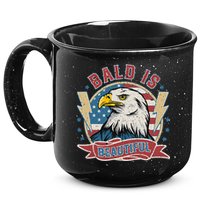 Bald Is Beautiful 4th Of July Independence Day 15oz Campfire Ceramic Mug