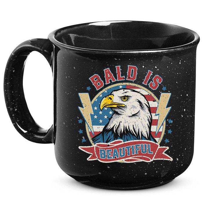 Bald Is Beautiful 4th Of July Independence Day 15oz Campfire Ceramic Mug