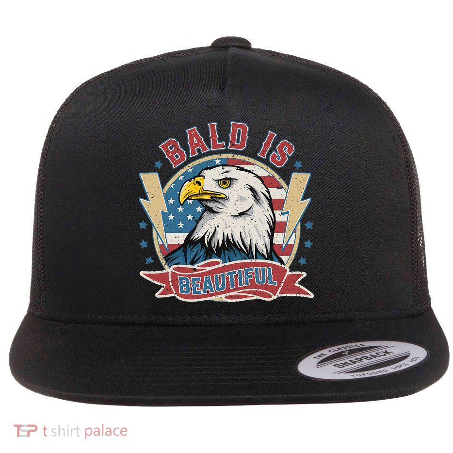 Bald Is Beautiful 4th Of July Independence Day Flatbill Hat