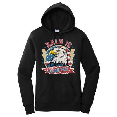 Bald Is Beautiful 4th Of July Independence Day Women's Pullover Hoodie