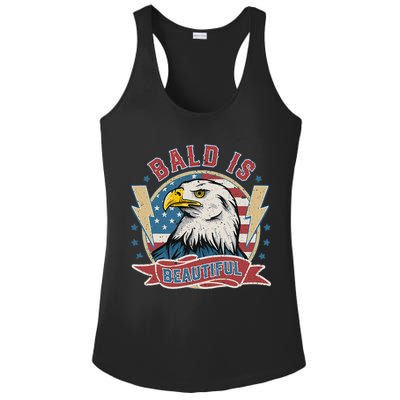 Bald Is Beautiful 4th Of July Independence Day Ladies PosiCharge Competitor Racerback Tank
