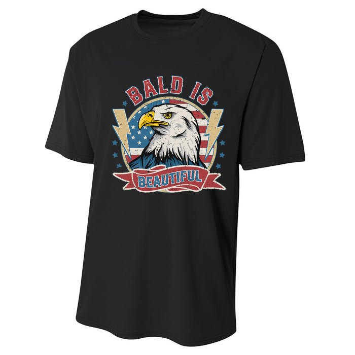 Bald Is Beautiful 4th Of July Independence Day Performance Sprint T-Shirt