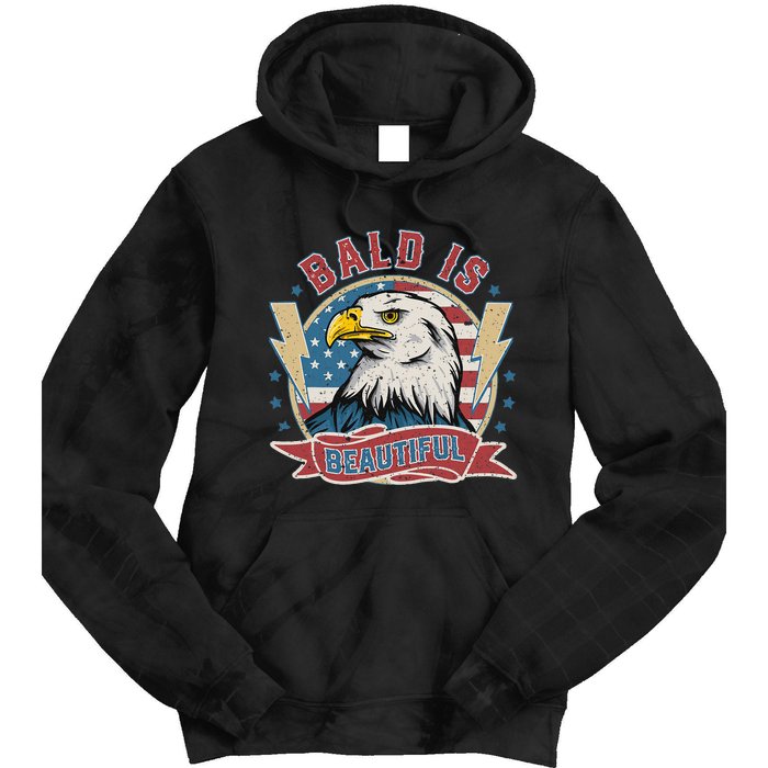 Bald Is Beautiful 4th Of July Independence Day Tie Dye Hoodie