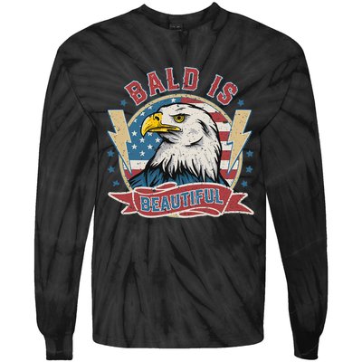 Bald Is Beautiful 4th Of July Independence Day Tie-Dye Long Sleeve Shirt