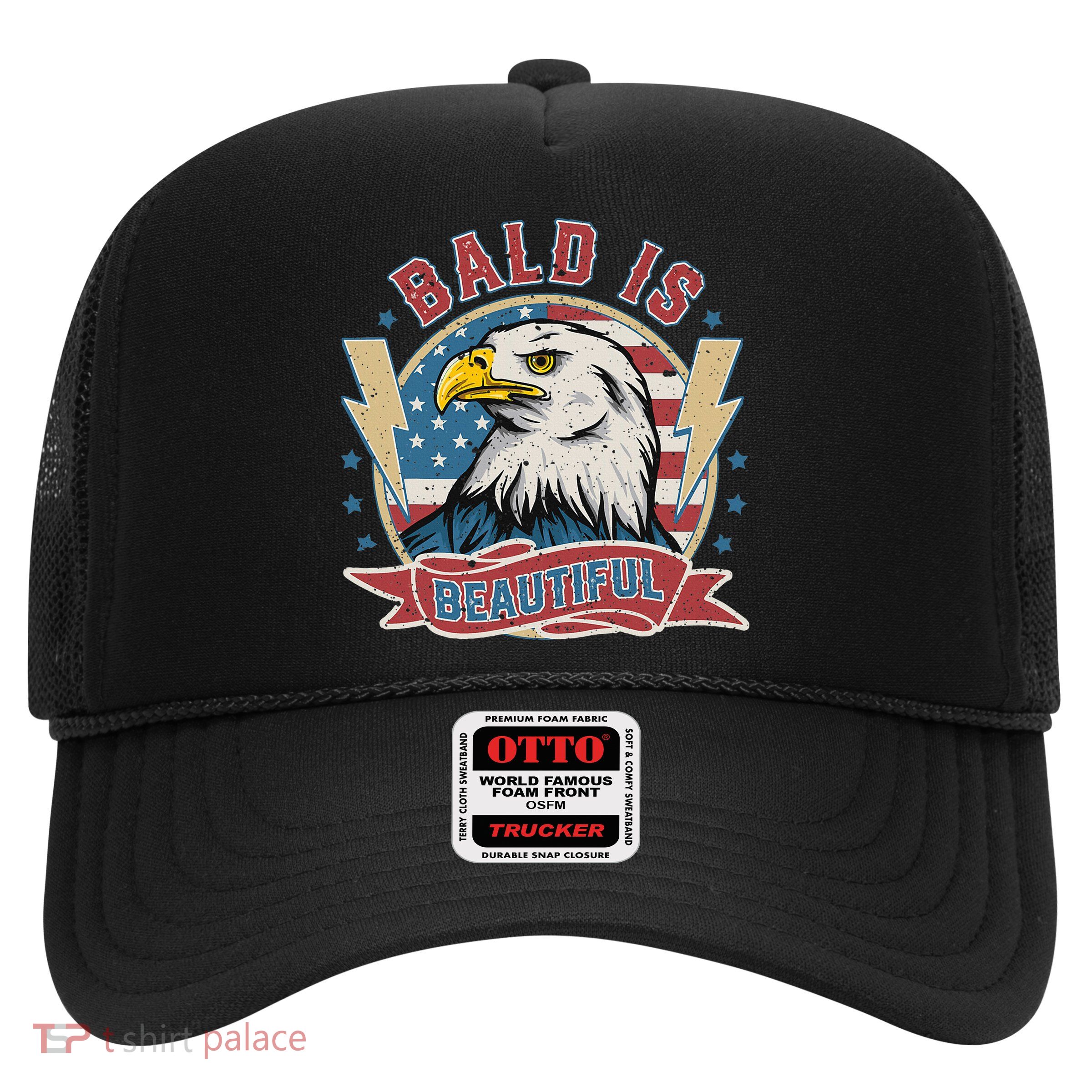 Bald Is Beautiful 4th Of July Independence Day Trucker Hat