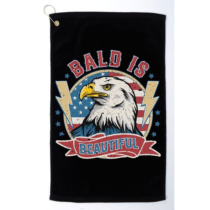 Bald Is Beautiful 4th Of July Independence Day Golf Towel