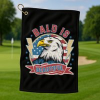 Bald Is Beautiful 4th Of July Independence Day Golf Towel