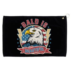 Bald Is Beautiful 4th Of July Independence Day Grommeted Golf Towel