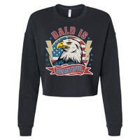Bald Is Beautiful 4th Of July Independence Day Cropped Pullover Crew