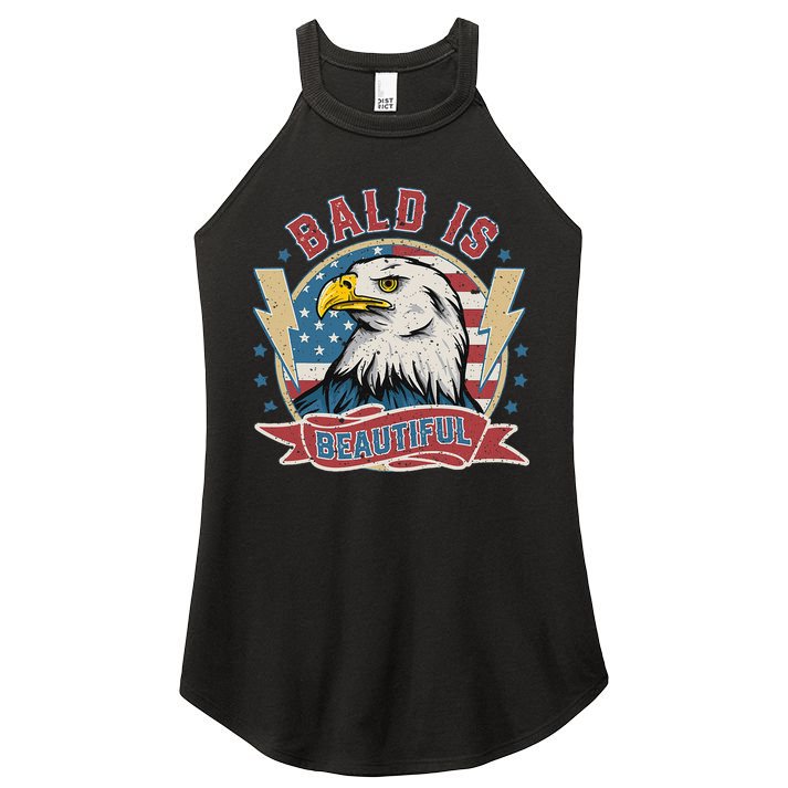 Bald Is Beautiful 4th Of July Independence Day Women's Perfect Tri Rocker Tank