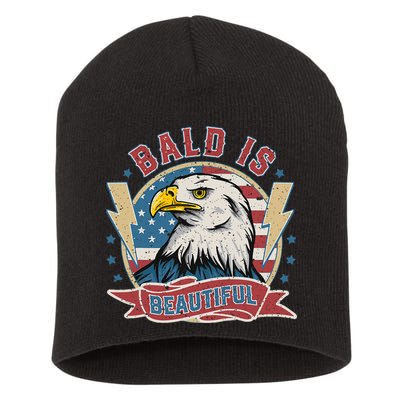 Bald Is Beautiful 4th Of July Independence Day Short Acrylic Beanie