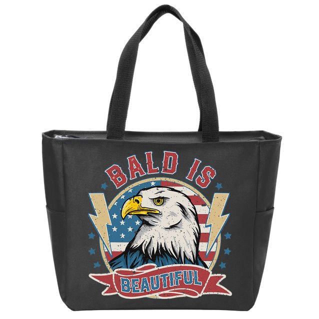 Bald Is Beautiful 4th Of July Independence Day Zip Tote Bag