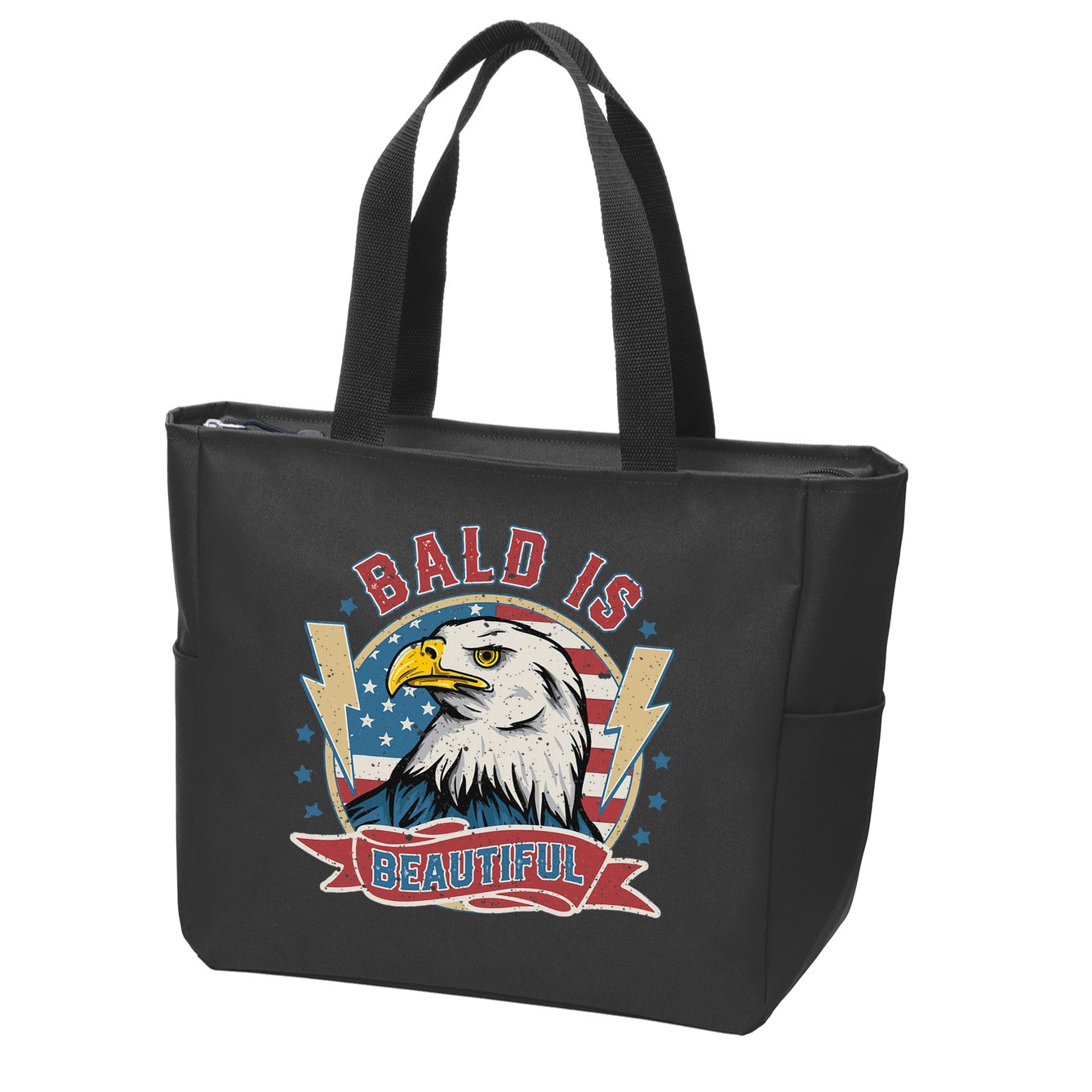 Bald Is Beautiful 4th Of July Independence Day Zip Tote Bag