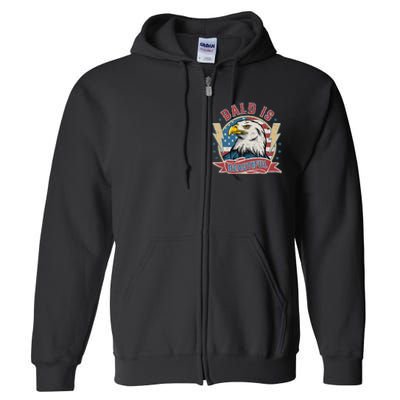 Bald Is Beautiful 4th Of July Independence Day Full Zip Hoodie