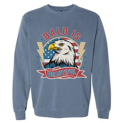 Bald Is Beautiful 4th Of July Independence Day Garment-Dyed Sweatshirt