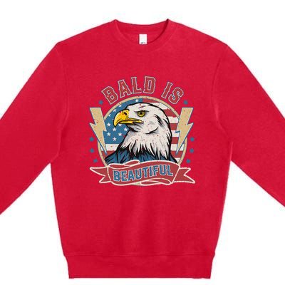 Bald Is Beautiful 4th Of July Independence Day Premium Crewneck Sweatshirt