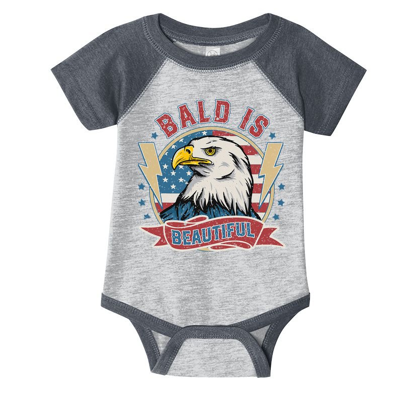 Bald Is Beautiful 4th Of July Independence Day Infant Baby Jersey Bodysuit