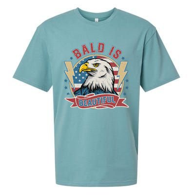 Bald Is Beautiful 4th Of July Independence Day Sueded Cloud Jersey T-Shirt