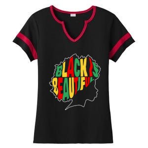 Black Is Beautiful People Juneteenth Black History Month Gift Ladies Halftime Notch Neck Tee