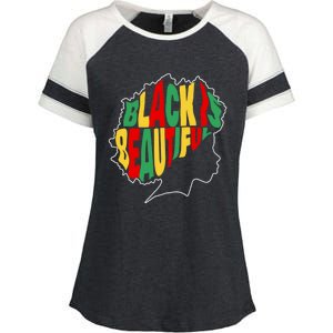 Black Is Beautiful People Juneteenth Black History Month Gift Enza Ladies Jersey Colorblock Tee