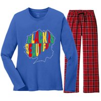 Black Is Beautiful People Juneteenth Black History Month Gift Women's Long Sleeve Flannel Pajama Set 