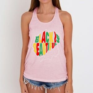 Black Is Beautiful People Juneteenth Black History Month Gift Women's Knotted Racerback Tank