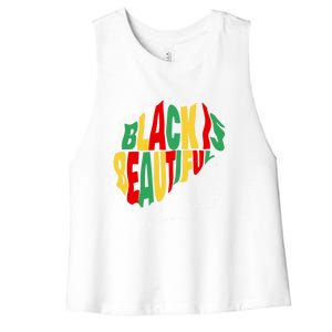 Black Is Beautiful People Juneteenth Black History Month Gift Women's Racerback Cropped Tank