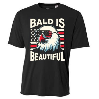 Bald Is Beautiful 4th Of July Usa Patriotic Funny Bald Eagle Cooling Performance Crew T-Shirt