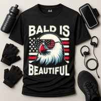 Bald Is Beautiful 4th Of July Usa Patriotic Funny Bald Eagle Cooling Performance Crew T-Shirt