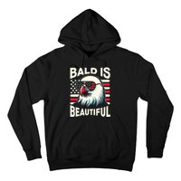 Bald Is Beautiful 4th Of July Usa Patriotic Funny Bald Eagle Hoodie