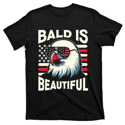 Bald Is Beautiful 4th Of July Usa Patriotic Funny Bald Eagle T-Shirt